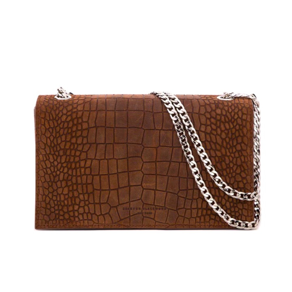 Brandon Blackwood- Standard Sophia Bag | Brown Croc Embossed